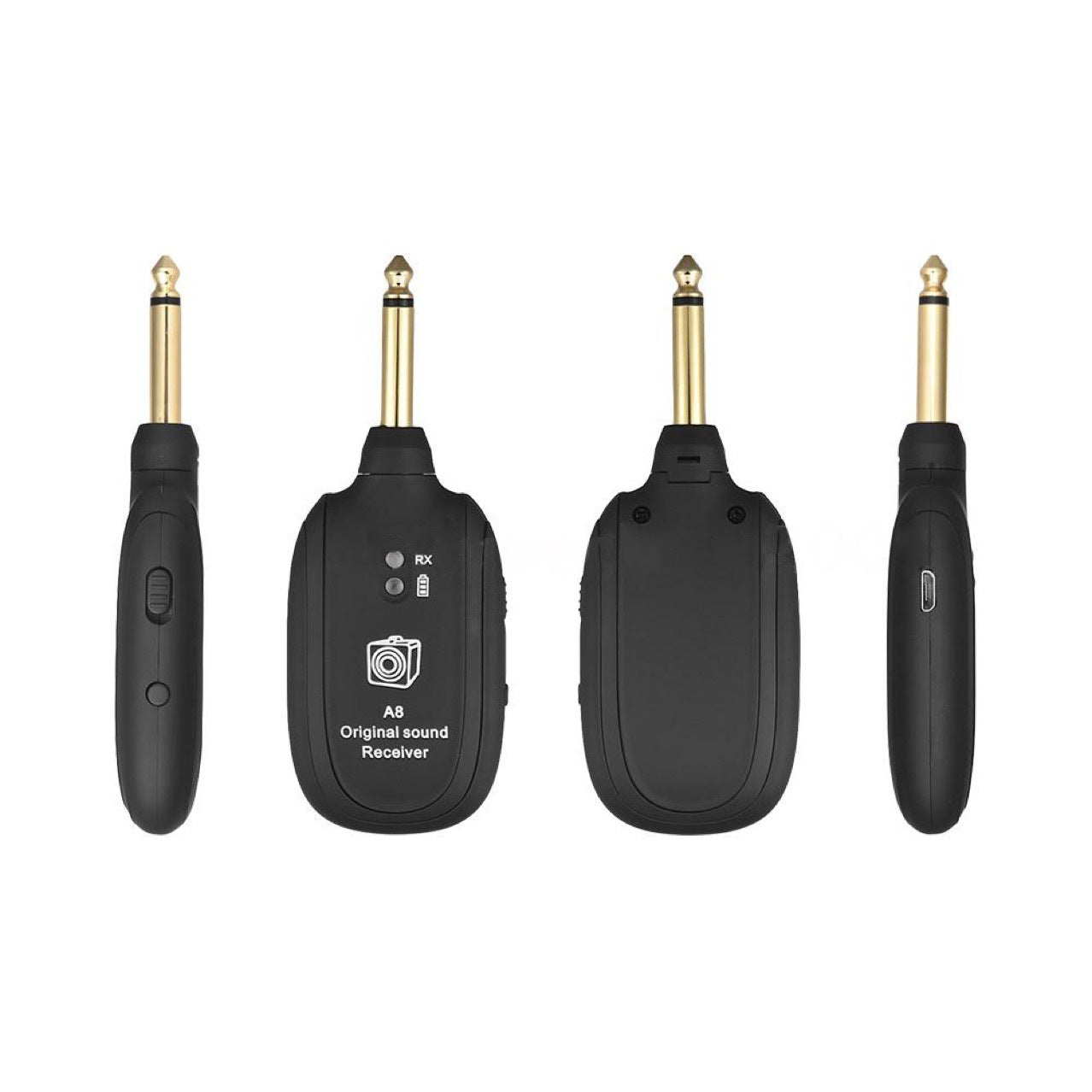 JMT-014858 Wireless Guitar Pickup System with Rechargeable Receiver - Up to 50m Range, Low Latency