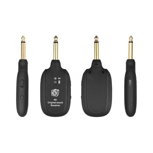 JMT-014858 Wireless Guitar Pickup System with Rechargeable Receiver - Up to 50m Range, Low Latency