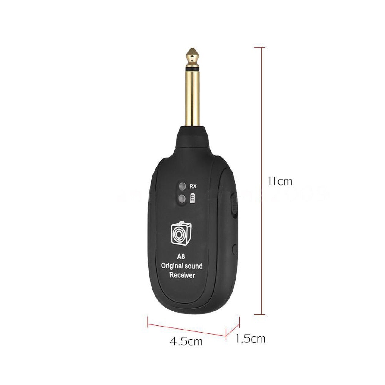 JMT-014858 Wireless Guitar Pickup System with Rechargeable Receiver - Up to 50m Range, Low Latency