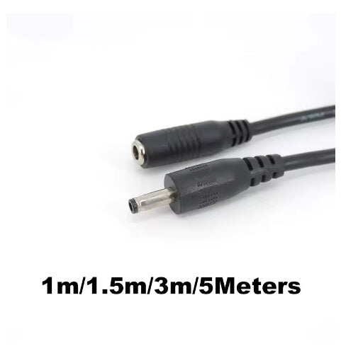 JMT-014922 Copper Male to Female DC Power Cord for Audio and Video Devices - 22AWG, Black Sheath