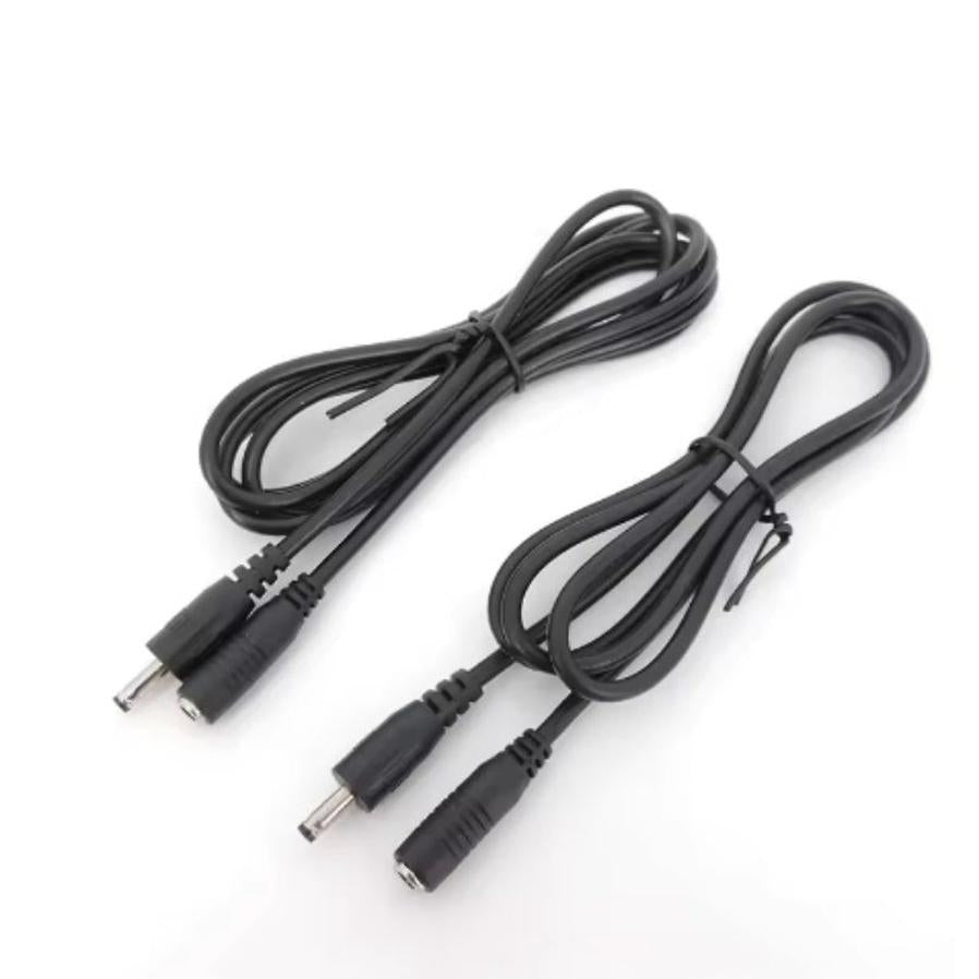 JMT-014922 Copper Male to Female DC Power Cord for Audio and Video Devices - 22AWG, Black Sheath