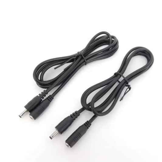 JMT-014922 Copper Male to Female DC Power Cord for Audio and Video Devices - 22AWG, Black Sheath