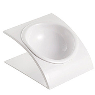 JMT-014922 Melamine Bevel Flat Face Pet Bowl for Cats and Small Dogs - 18x16x10cm