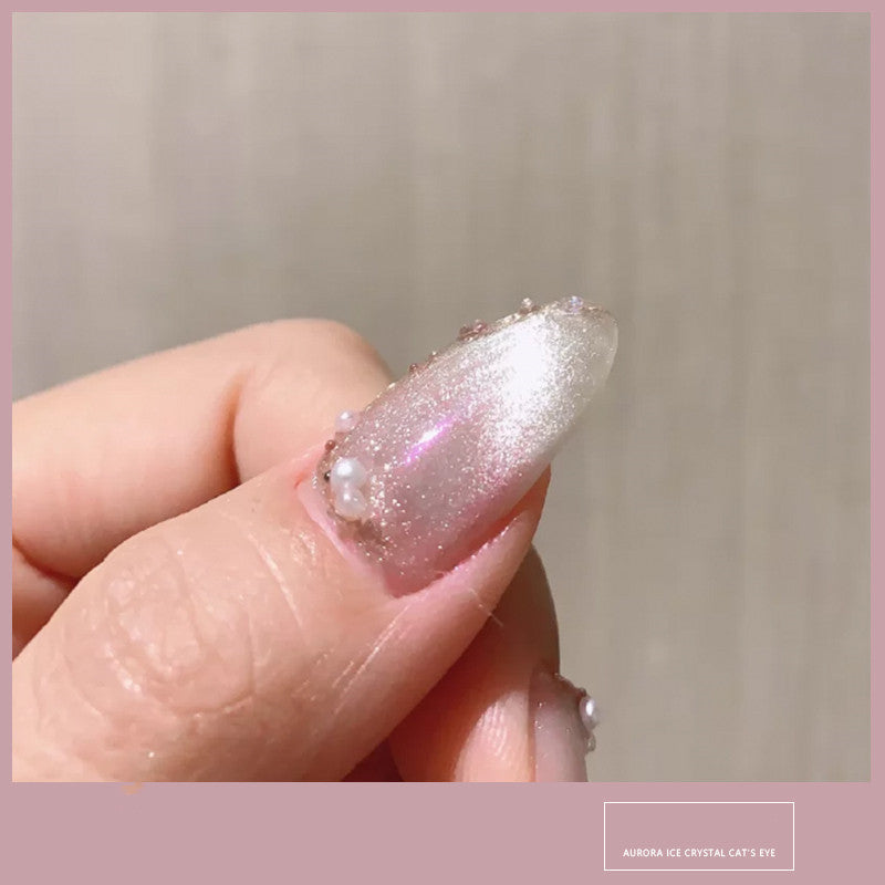 JMT-015050 Cat Eye Nail Polish Gel - Milk Tea Color - 7ml, Durable, Glossy Finish, Light-Cured Formula