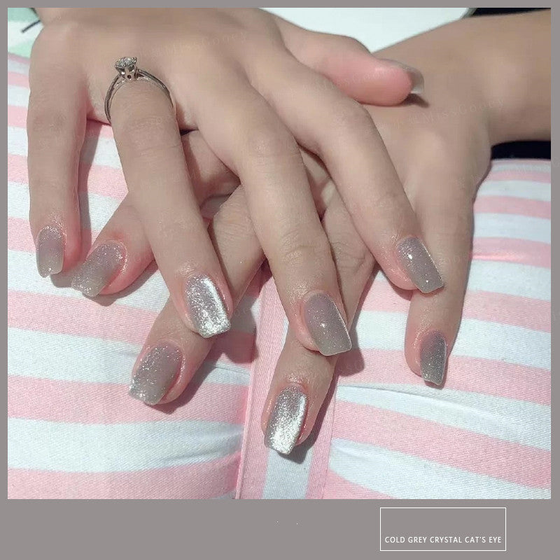 JMT-015050 Cat Eye Nail Polish Gel - Milk Tea Color - 7ml, Durable, Glossy Finish, Light-Cured Formula