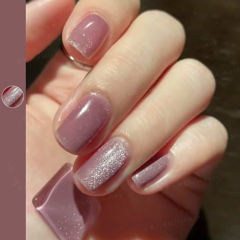 JMT-015050 Cat Eye Nail Polish Gel - Milk Tea Color - 7ml, Durable, Glossy Finish, Light-Cured Formula