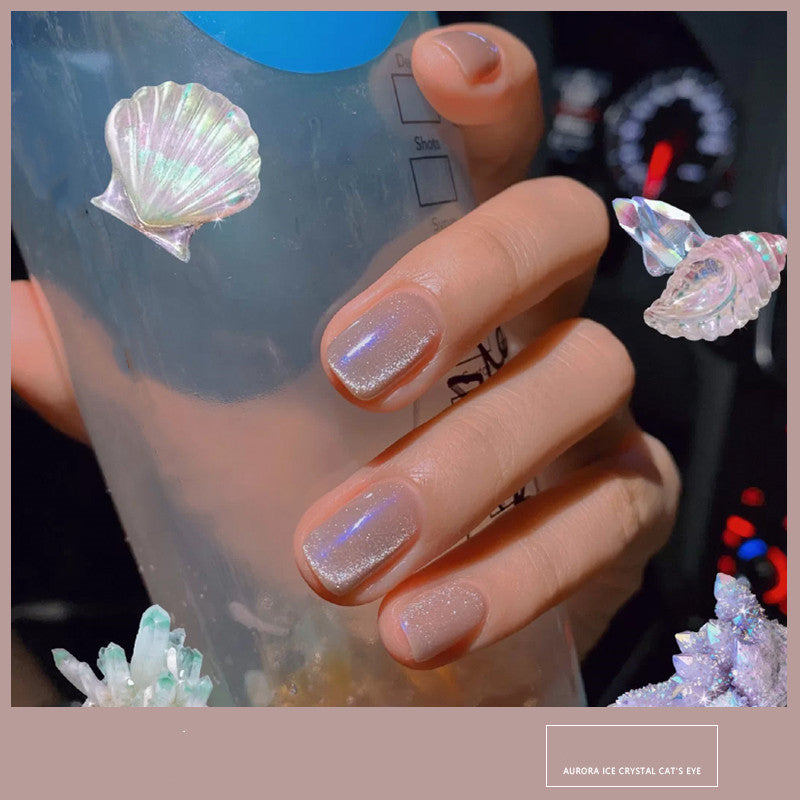 JMT-015050 Cat Eye Nail Polish Gel - Milk Tea Color - 7ml, Durable, Glossy Finish, Light-Cured Formula