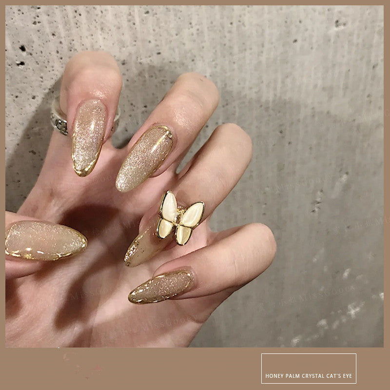 JMT-015050 Cat Eye Nail Polish Gel - Milk Tea Color - 7ml, Durable, Glossy Finish, Light-Cured Formula