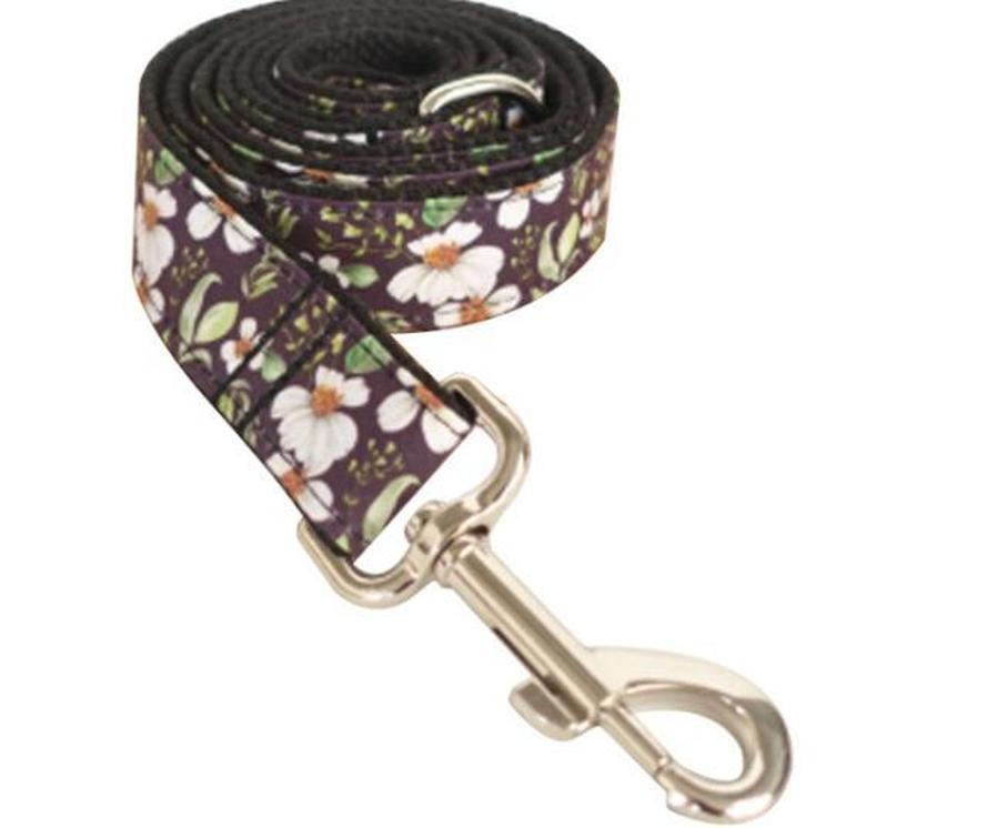 JMT-015242 Small Flower Print Pet Traction Set - Durable Polyester Material for Safety and Comfort