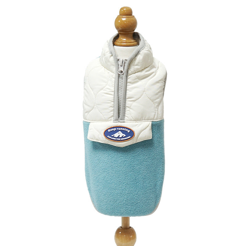 JMT-015370 Warm Zipper Waistcoat for Dogs - Cozy Granular Fleece and Polyester Fiber, Autumn & Winter Apparel