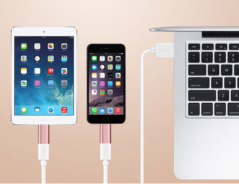 JMT-015434 Aluminum Alloy Adapter Charging Data Line - 0.2M Length, Single Head, Compatible with Apple Devices