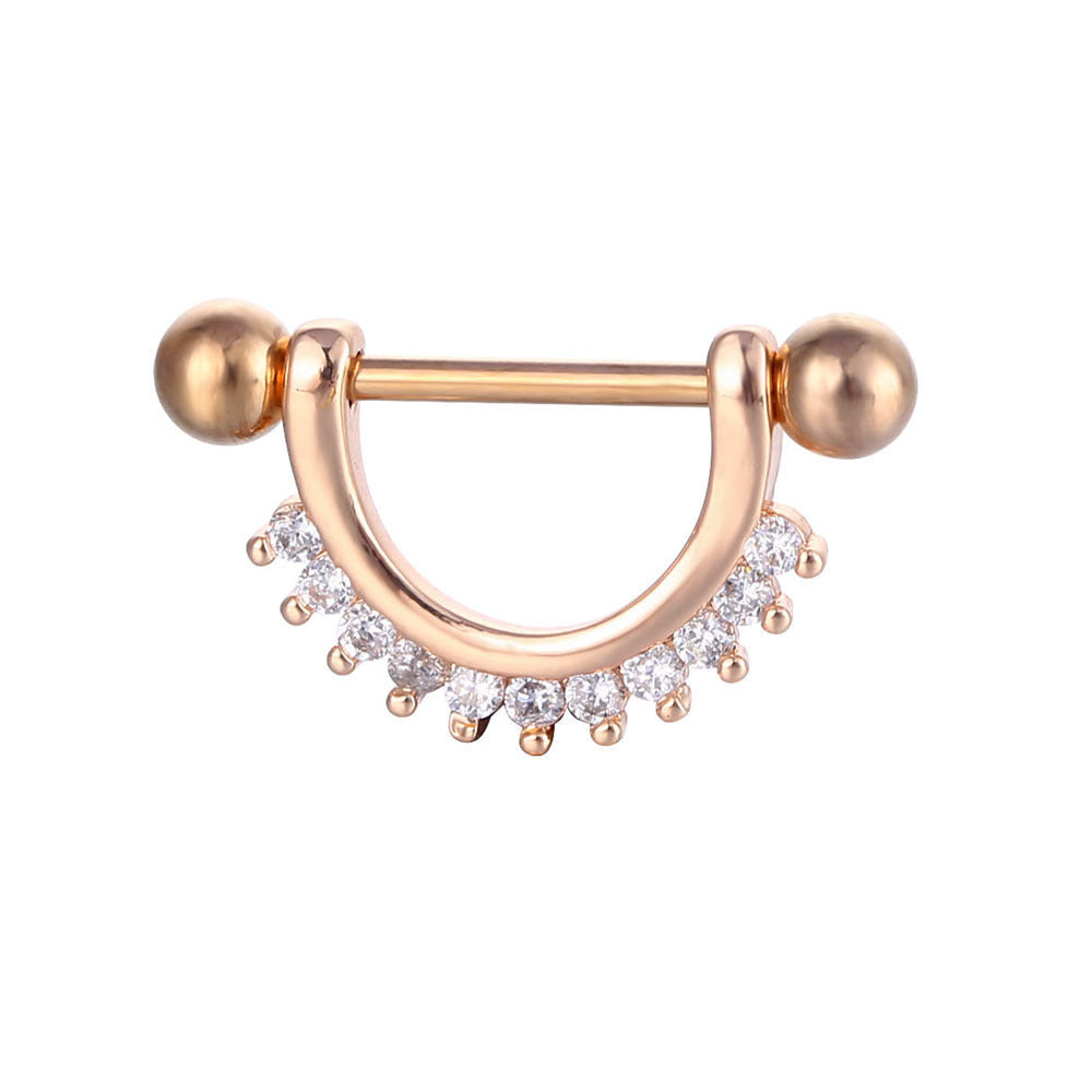 JMT-015434 Stainless Steel Heart-Shaped Puncture Nipple Ornament with Inlaid Zircon for Men