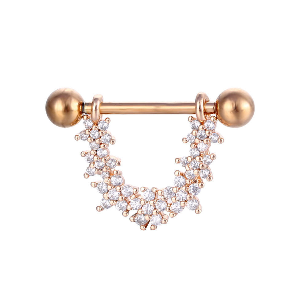 JMT-015434 Stainless Steel Heart-Shaped Puncture Nipple Ornament with Inlaid Zircon for Men