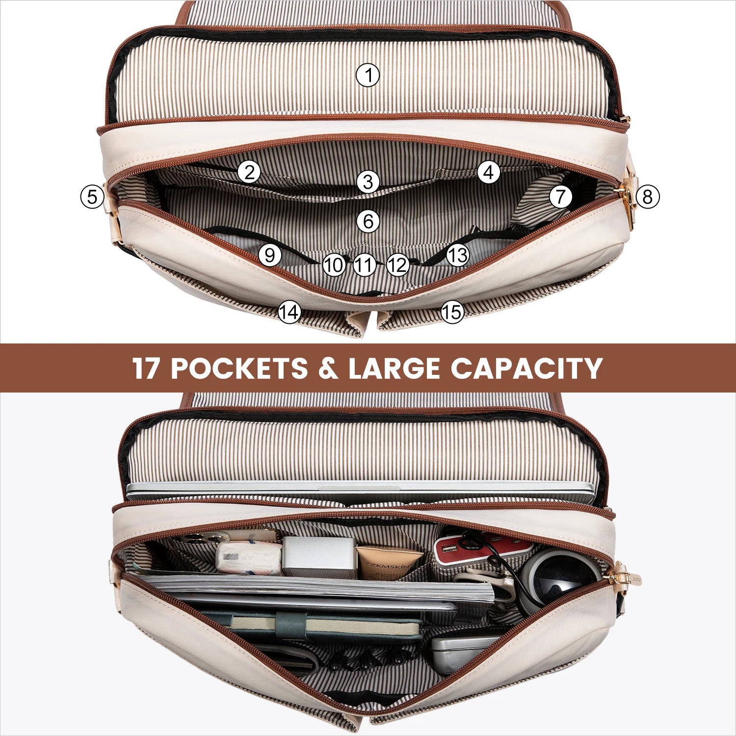 JMT-015626 Waterproof Large Office Tote Bag for Women – Stylish PU Briefcase for Laptops and Daily Business Use
