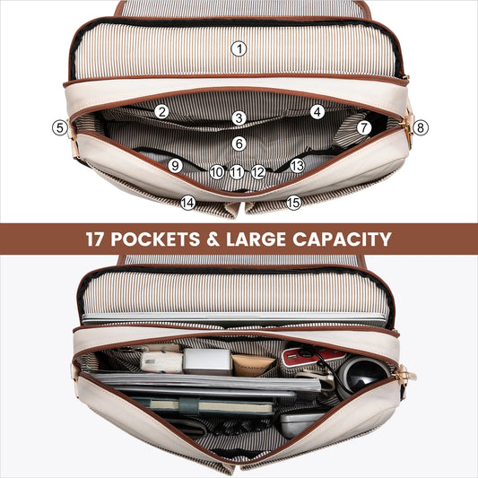 JMT-015626 Waterproof Large Office Tote Bag for Women – Stylish PU Briefcase for Laptops and Daily Business Use