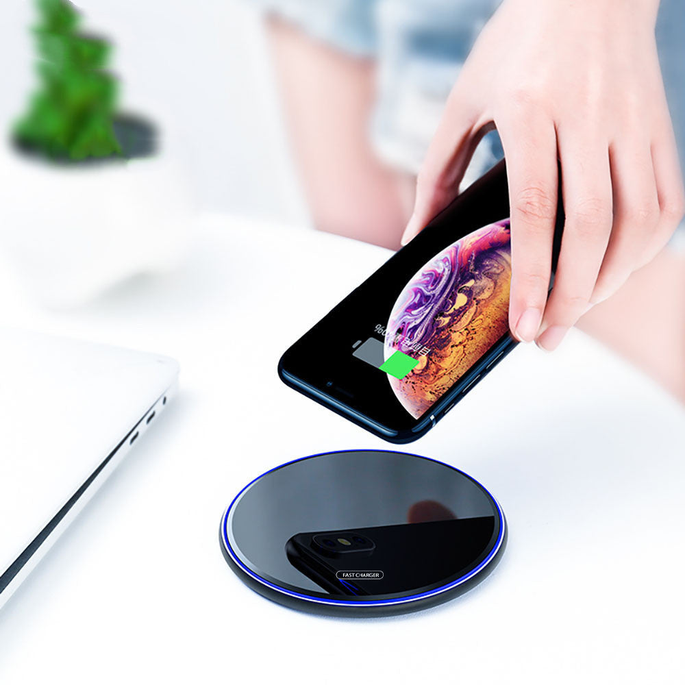 JMT-016074 FDGAO Qi Wireless Metal Charger - Aluminum Alloy, Fast Charging, Compatible with 10W, 7.5W, 5W Devices