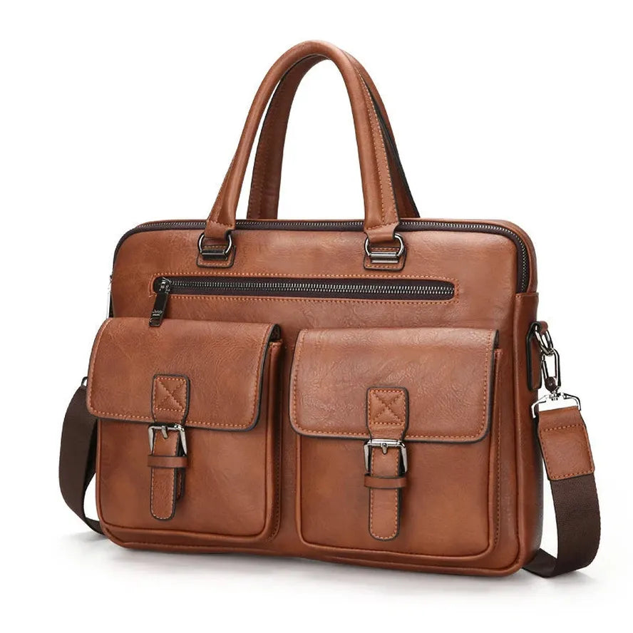 JMT-016394 PU Leather Laptop Tote Bag for Men - Custom Logo Fashion Notebook Carrier in Three Colours