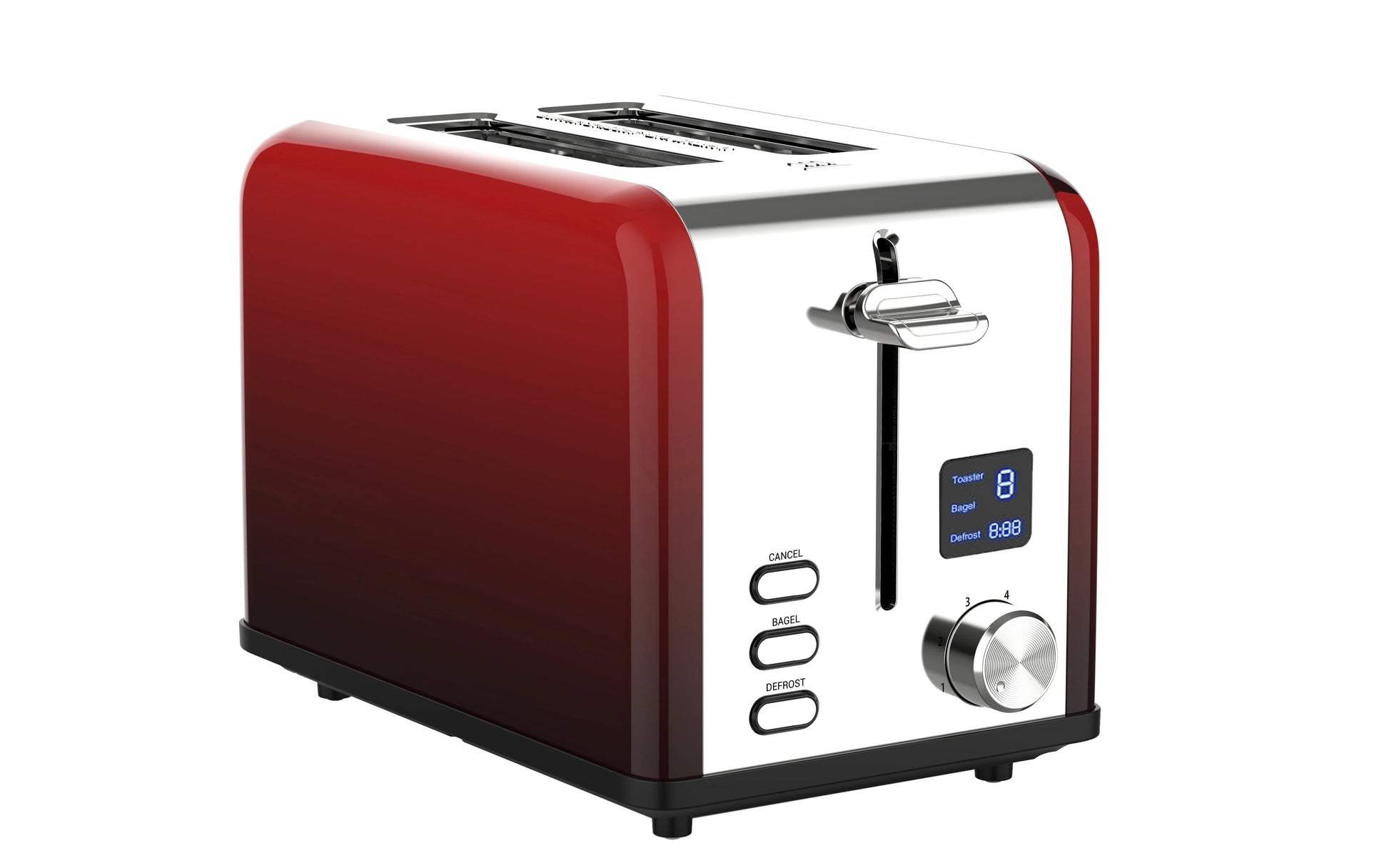 JMT-016714 Stainless Steel 2-Slice Toaster with Automatic Pop-Up and Reheat/Defrost Functions