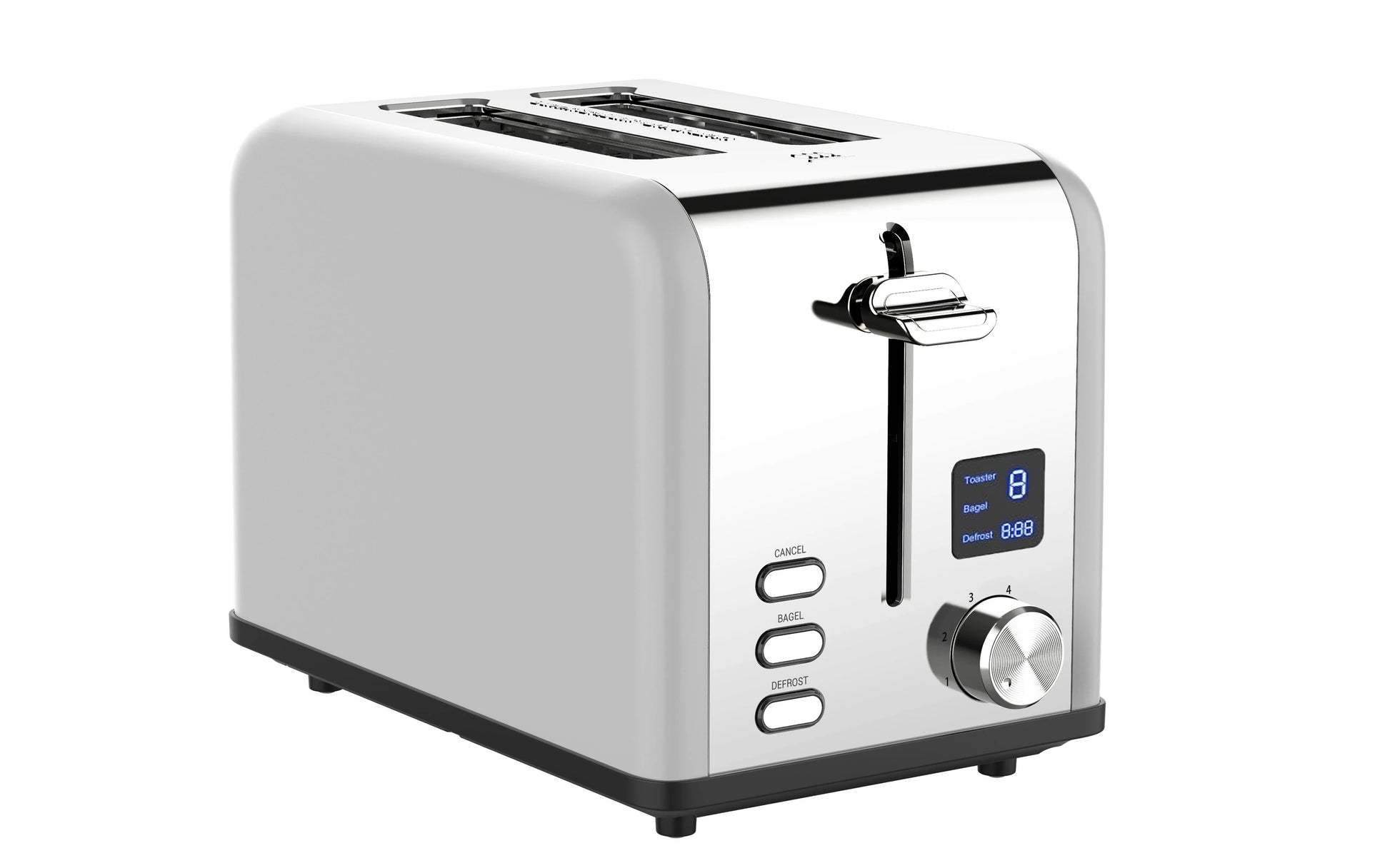 JMT-016714 Stainless Steel 2-Slice Toaster with Automatic Pop-Up and Reheat/Defrost Functions