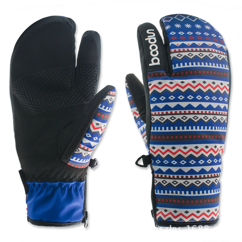 JMT-016778 Three-Finger Warm Outdoor Ski Gloves for Cold Weather Activities