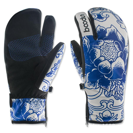 JMT-016778 Three-Finger Warm Outdoor Ski Gloves for Cold Weather Activities