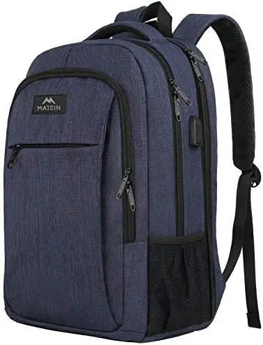 JMT-017226 Unisex Waterproof Notebook Backpack with USB Charging Port for Business Travel