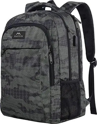 JMT-017226 Unisex Waterproof Notebook Backpack with USB Charging Port for Business Travel
