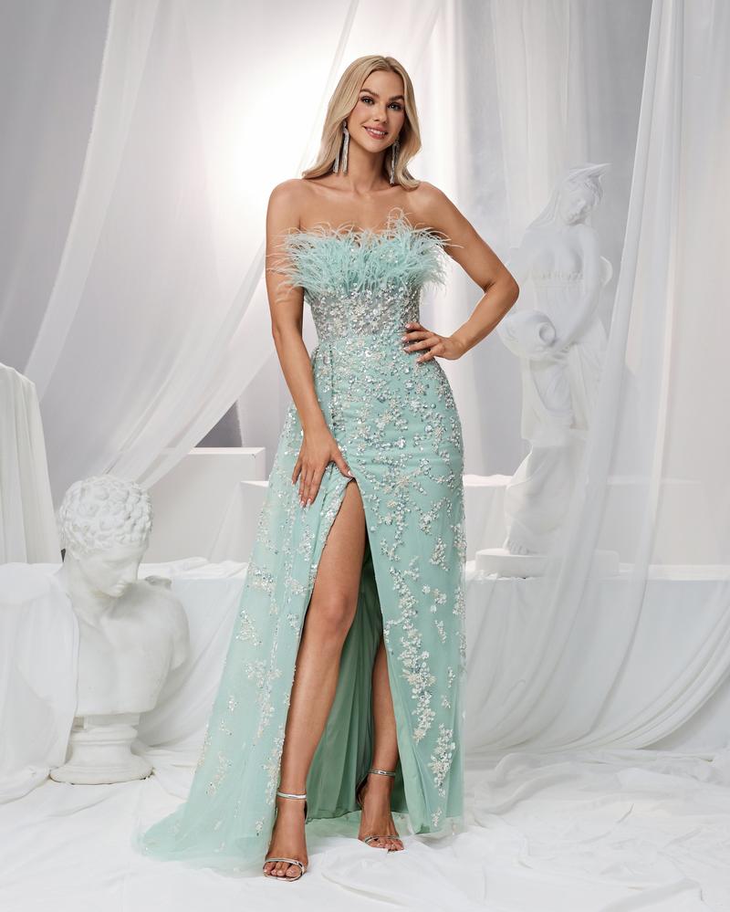 JMT-017290 Elegant Green Women's Dress - Model SH0101