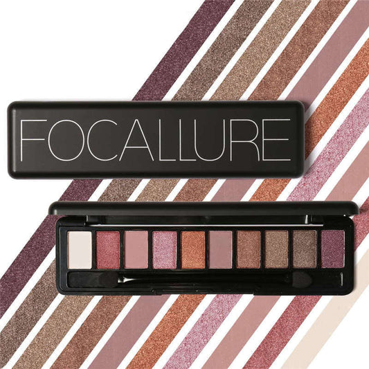 JMT-017482 10-Color Matte Waterproof Eyeshadow Palette in Earth Tones with Pearlescent Finish