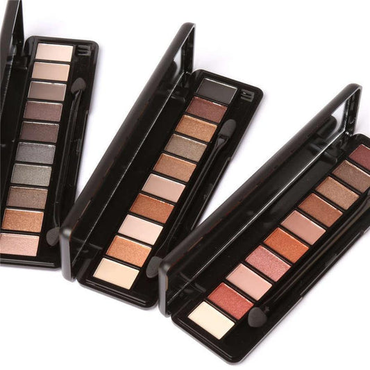 JMT-017482 10-Color Matte Waterproof Eyeshadow Palette in Earth Tones with Pearlescent Finish
