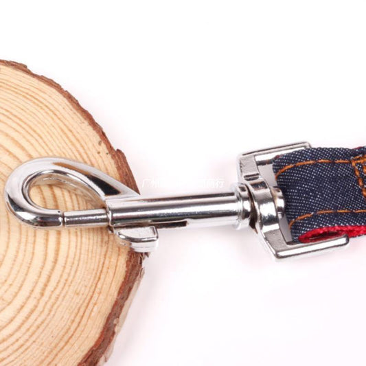 JMT-017546 Denim Seamed Pet Leash for Small to Medium Dogs, Available in Multiple Widths