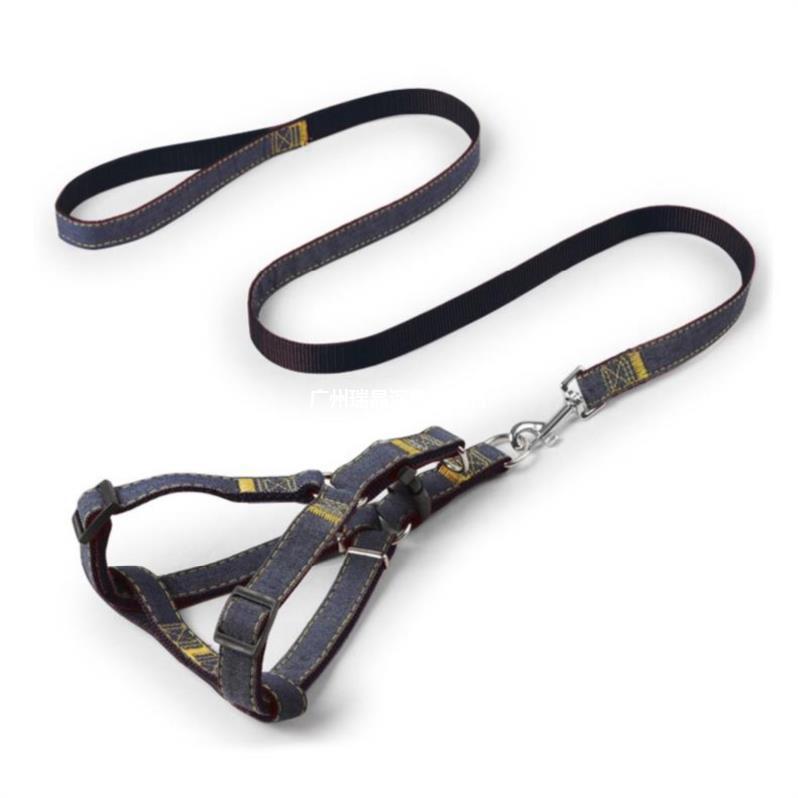 JMT-017546 Denim Seamed Pet Leash for Small to Medium Dogs, Available in Multiple Widths