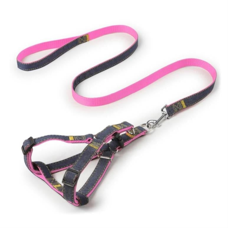 JMT-017546 Denim Seamed Pet Leash for Small to Medium Dogs, Available in Multiple Widths