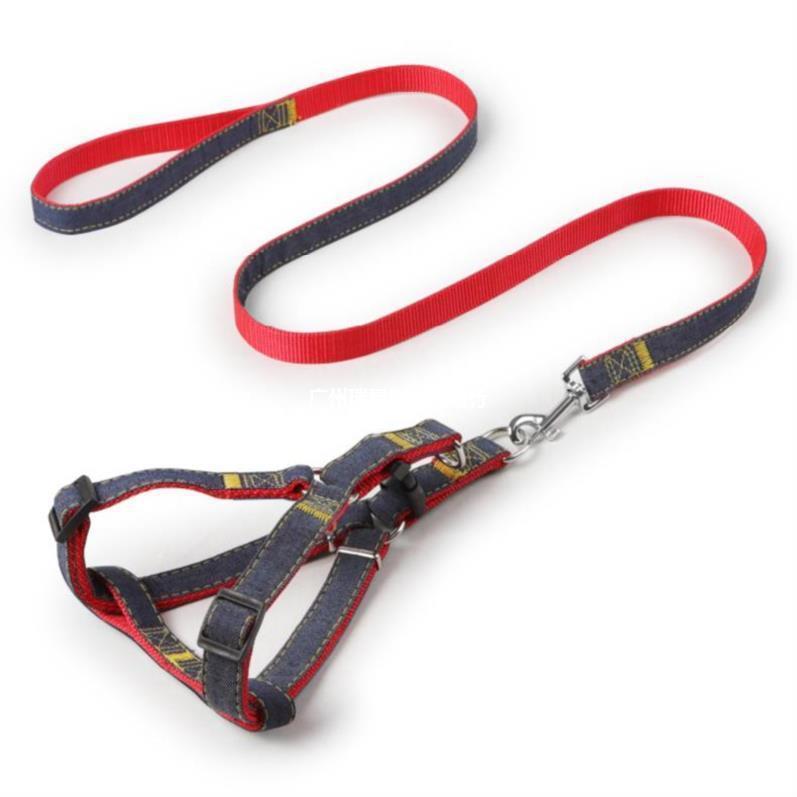 JMT-017546 Denim Seamed Pet Leash for Small to Medium Dogs, Available in Multiple Widths