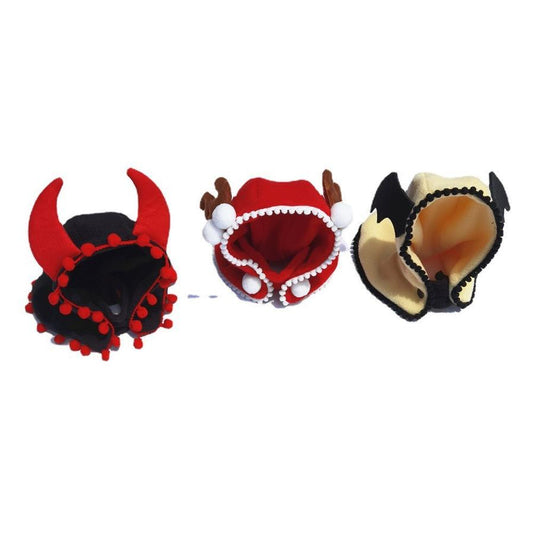 JMT-017674 Hooded Fleece Pet Cloak for Halloween and Christmas - Black, Red, Yellow