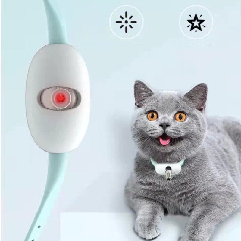 JMT-017866 Smart Interactive Laser Cat Collar - USB Rechargeable, Adjustable Length, Hands-Free Play Toy for Active Kittens