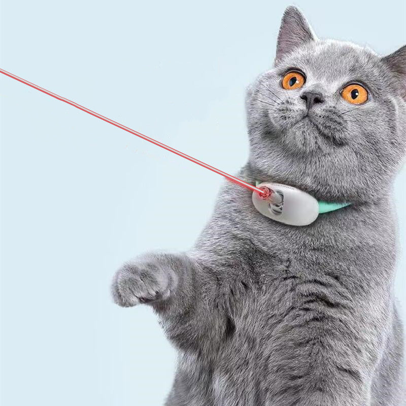 JMT-017866 Smart Interactive Laser Cat Collar - USB Rechargeable, Adjustable Length, Hands-Free Play Toy for Active Kittens