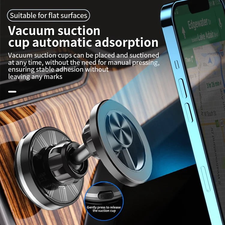JMT-017866 Solar-Powered Magnetic Car Phone Holder with Stable Glass Adsorption and Foldable Design