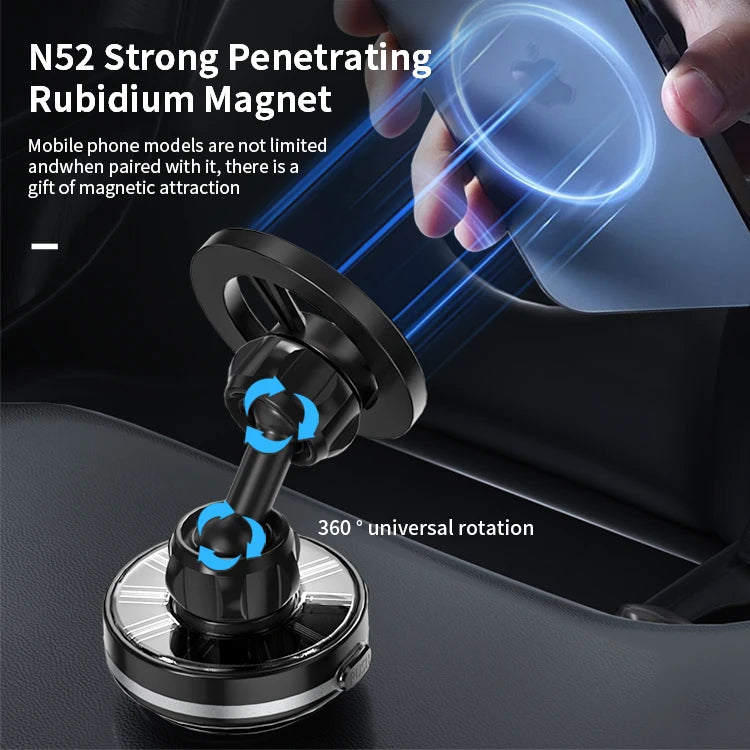 JMT-017866 Solar-Powered Magnetic Car Phone Holder with Stable Glass Adsorption and Foldable Design