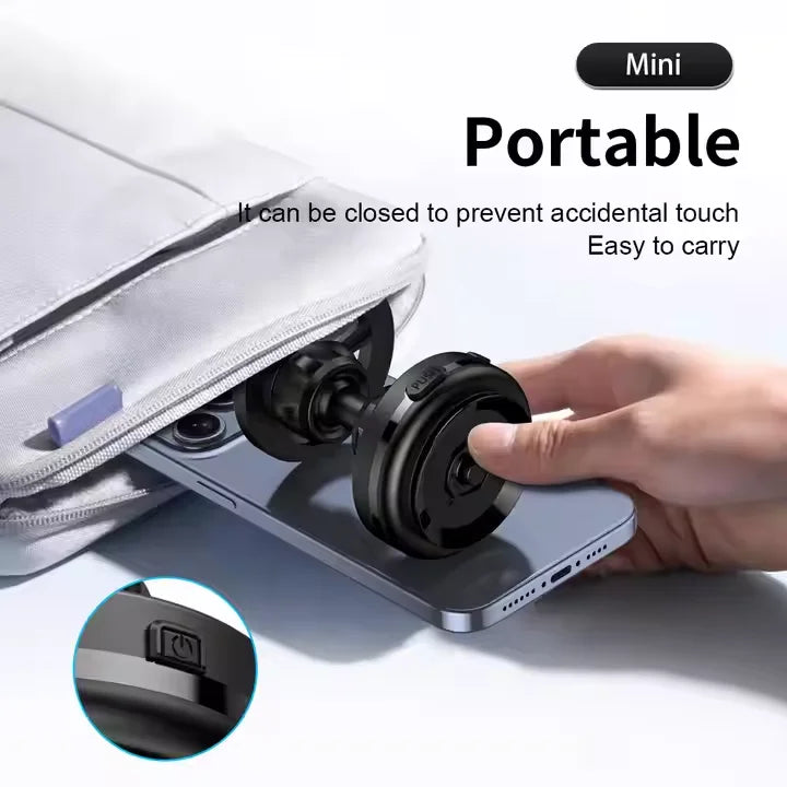 JMT-017866 Solar-Powered Magnetic Car Phone Holder with Stable Glass Adsorption and Foldable Design