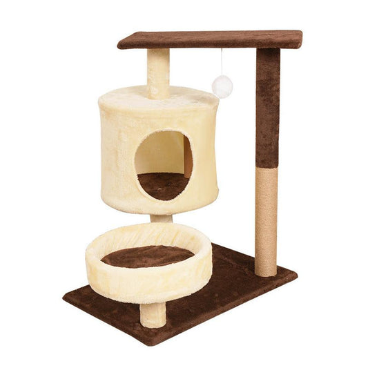 JMT-018506 Simple Wooden Cat Climbing Frame in Gray and Brown - 40x60x75cm