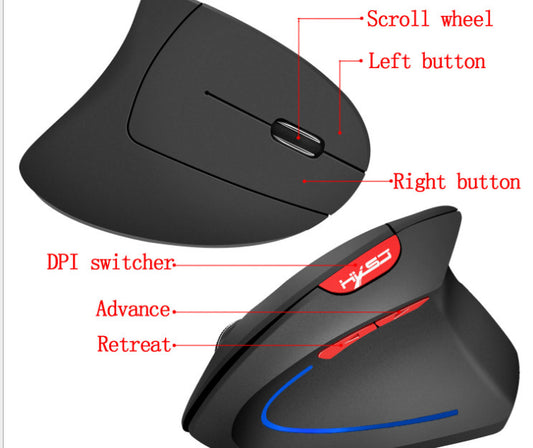 JMT-018826 Vertical Bluetooth Ergonomic Gaming Mouse - Wireless USB Rechargeable - 2.4G Optical Sensor - 2400 DPI