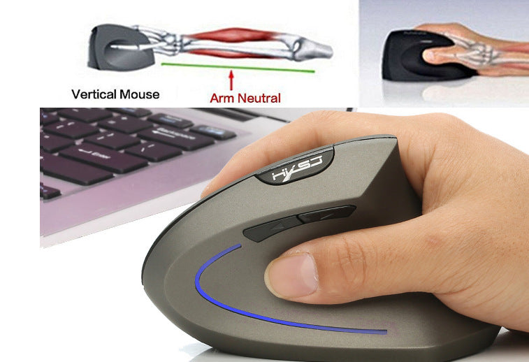 JMT-018826 Vertical Bluetooth Ergonomic Gaming Mouse - Wireless USB Rechargeable - 2.4G Optical Sensor - 2400 DPI