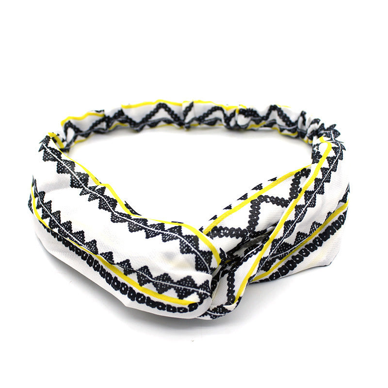 JMT-018890 Cross-Knotted Wide-Brimmed Fabric Flower Headband for Women