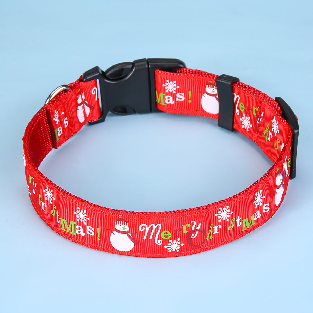 JMT-019018 Red and Green Dot Pattern Polyester Dog Collars - Adjustable Sizes S and L