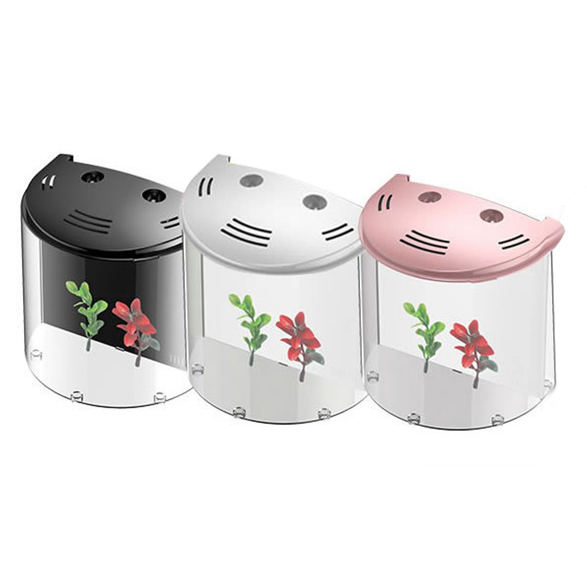 JMT-019530 Ecological Acrylic Fish Tank with LED Light, 5L Capacity, USB-Powered Water Pump