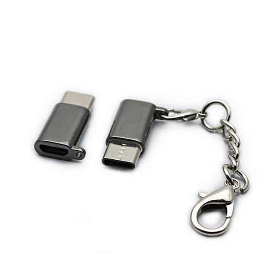 JMT-019530 Universal Type-C to Micro USB Adapter for Android Devices, Nickel Plated, Black