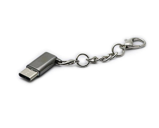 JMT-019530 Universal Type-C to Micro USB Adapter for Android Devices, Nickel Plated, Black