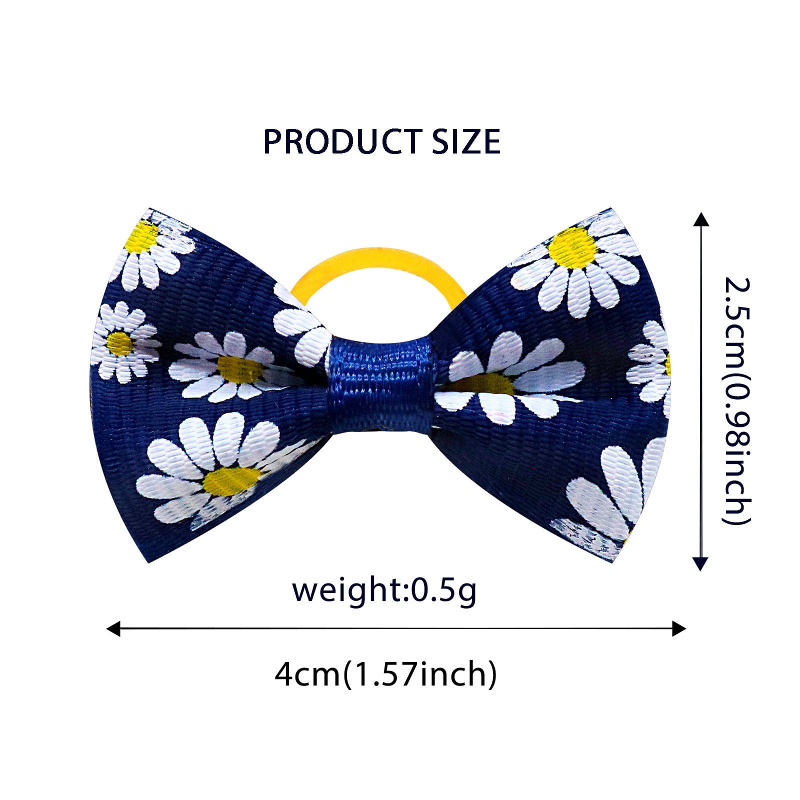 JMT-020170 Small Floral Cloth Headbands for Pets - 50 Pack of Casual Daisy Rubber Bands