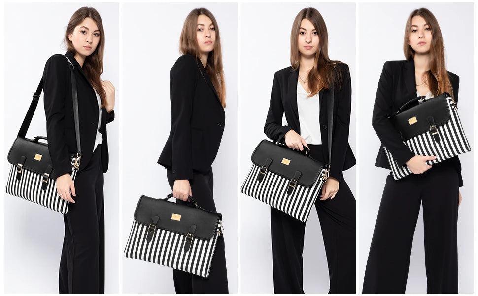 JMT-020170 Stylish 15.6 Inch Laptop Briefcase for Women - Spacious Canvas Shoulder Bag